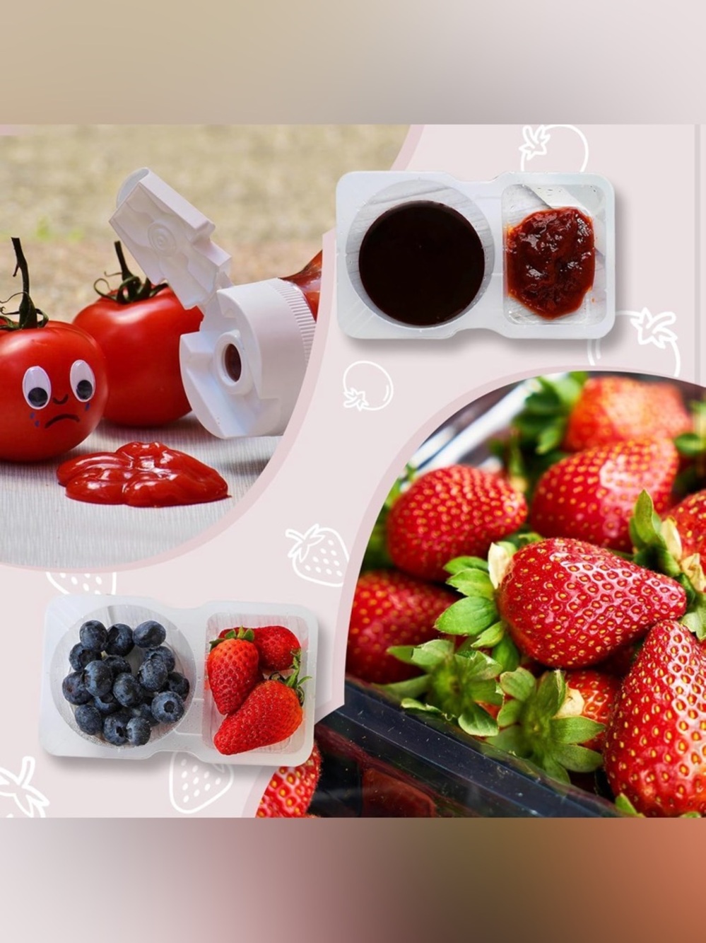 30 PCS Double Compartment Condiments Containers w/Lids Leakproof BPA-Free Snack - Picture 5 of 11